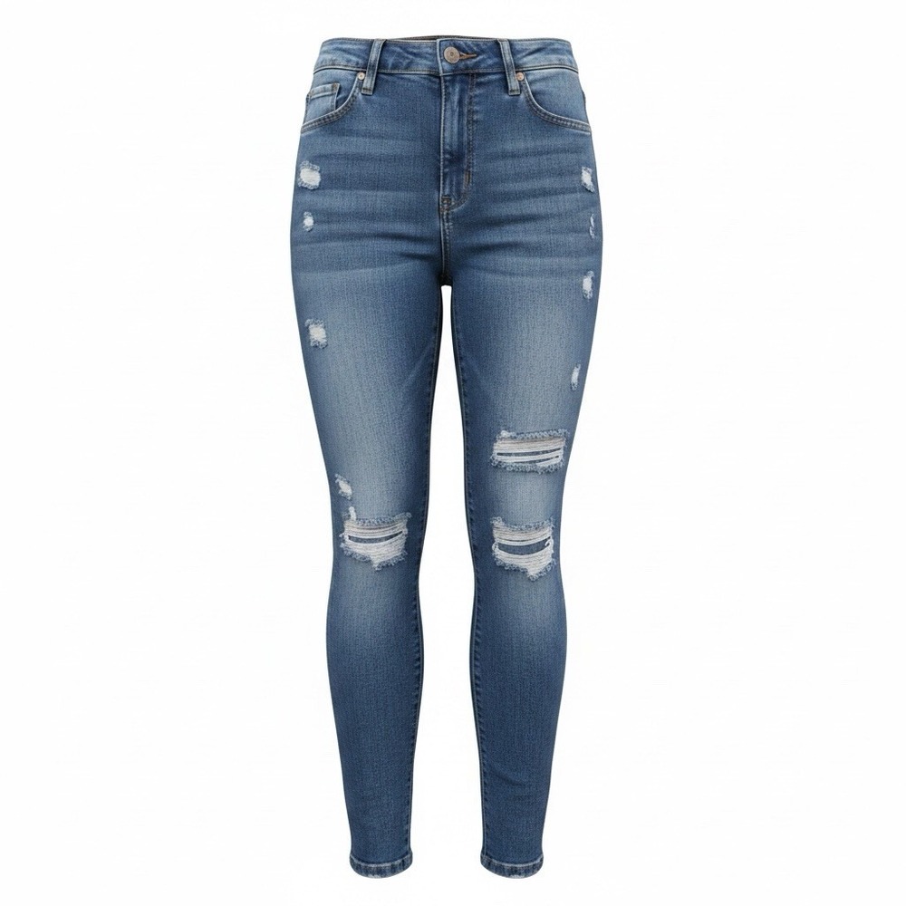 SO Distressed High Rise Jegging Jeans Blue Acid Wash Womens Size 3/26W 26x28